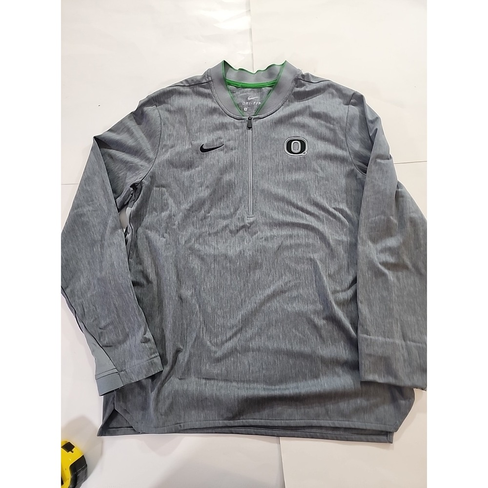 NCAA Oregon DUCKS TEAM Nike COACH'S Gray 1/2 Zip Pullover JACKET‎ Men's Sz Med